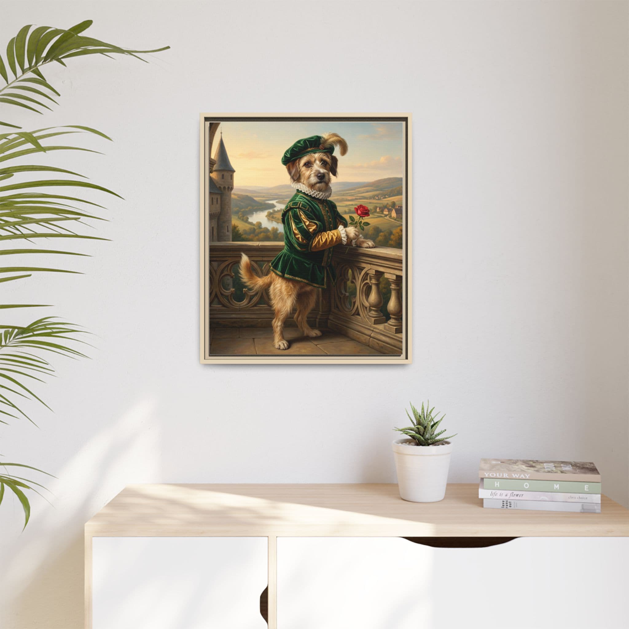 Custom pet portrait on a gallery canvas print